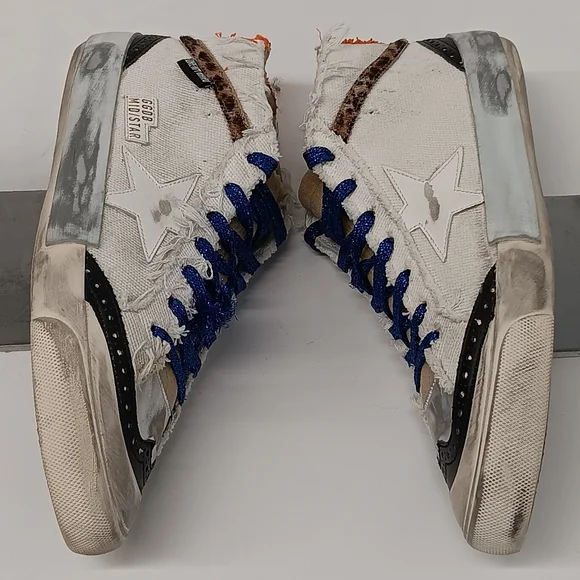 Golden Goose Men's Mid Star White Canvas Sneakers - EU44/US11